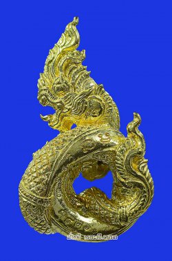 รูปหล่อองค์พญานาค หลวงพ่อรักษ์ อนาลโย วัดสุทธาวาส วิปัสสนา จ.พระนครศรีอยุธยา รุ่นขุมทรัพย์นาคราช ปี 2560 เนื้อทองราชาโชค ตนที่ 19 หมายเลข 3421